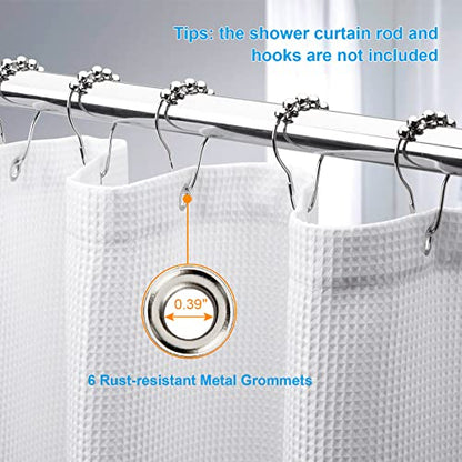 AmazerBath White Waffle Shower Curtain, 36x72 Inches, Fabric Stall Curtain With Waffle Weave, Hotel Quality Bathroom Shower Curtains - color: White, size: 36"W x 72"L (Pack of 1)
