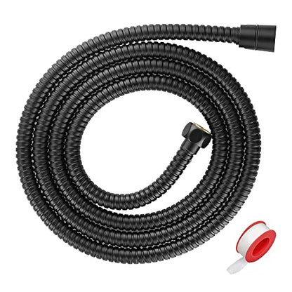 Extra Long Shower Hose - Stainless Steel Attachment for Handheld Shower Head, All Metal Kink-Free Extension with Brass Insert and Nut (79", Black) - color: Matte Black
