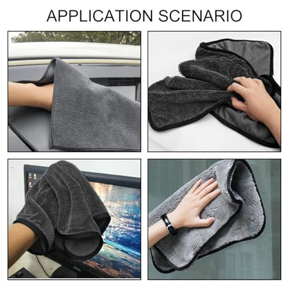 3 Pack Bath Drying Towel,Absorbent Microfiber Cleaning Cloth Fast Dry Drying Towel,Dusting Cloth Cleaning Rags Shower Cloth Towels for Cars,Bathroom,Kitchen,23.62×15.74'', Gray
