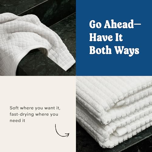 ONSEN Sculpted Terry Bath Towels, 100% American Cotton, Quick Dry Lint Free, Lightweight Absorbent Bath Towel Set with Hanging Loop, 28x55 in (White, 2X Bath Towel) - color: White, size: 2x Bath Towel