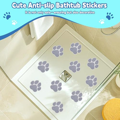 Secopad 20 PCS Original Non-Slip Bathtub Stickers, Large Safety Bathroom Tubs Showers Treads Adhesive Decals with Scraper(Gray) - color: Gray