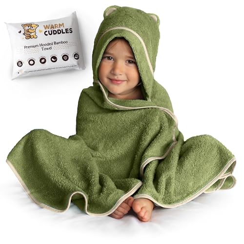 Premium Toddler Towels with Hood - Extra Soft Rayon from Bamboo Toddler Bath Towel (Olive) - color: Olive