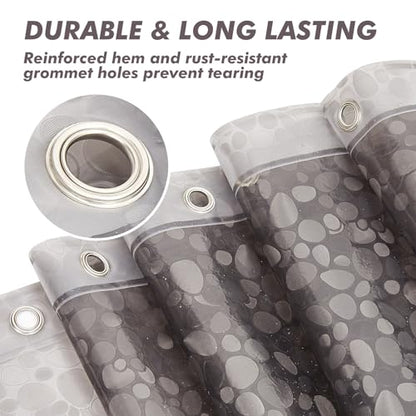 Bostofy Waterproof Shower Curtain Liner EVA 8G - Rust-Proof Hooks, Heavy-Duty Magnets - Enhance Your Bathroom with Durability and Elegance - color: Black Stone, size: 72"W x 72"L (Pack of 1)