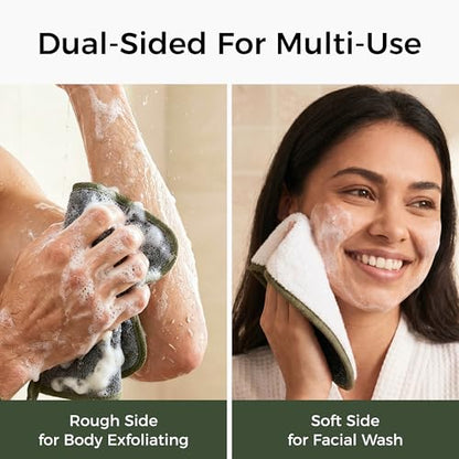 ZOMCHI 3 Pack Exfoliating Washcloth, Premium Facial and Body Wash Cloths with Softness and Scrubbing Two Sides, Bath Cloths for Women and Men (Smoke) - style: Smoke, 3 Pack