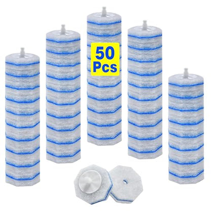 50 Count Upgrade 3-Layer Toilet Bowl Refills Fits for Clorox Toilet Brush | 3X Cleaning Power Disposable Bowl Cleaner Refills for Bathroom Cleaning, No Falling Apart - size: 1 Count (Pack of 50)
