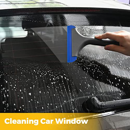 Small Silicone Squeegee Window Shower Squeegee Tool,Auto Water Blade for Car Windshield, Window, Mirror, Glass Door,Bathroom - color: Black+ Blue