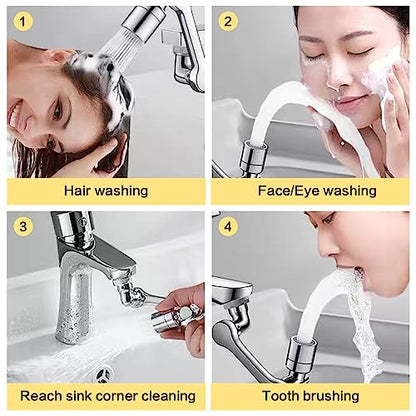 Kitchen Sink Aerator, Dual-function 2 Flow Big Angle Sink Sprayer Attachment, Faucet Replacement Part 55/64'' Female Thread, Chrome