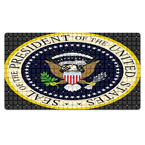 FCZ Bath Tub Mat Non Slip Shower Mat Seal President of The United States 26.8x15 inches Rectangular Polyester PVC Machine Washable - color: Seal President of the United States