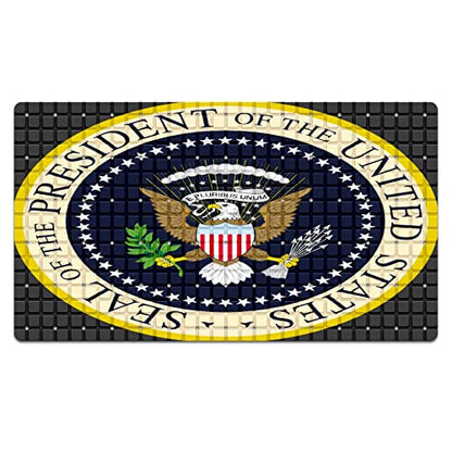 FCZ Bath Tub Mat Non Slip Shower Mat Seal President of The United States 26.8x15 inches Rectangular Polyester PVC Machine Washable - color: Seal President of the United States