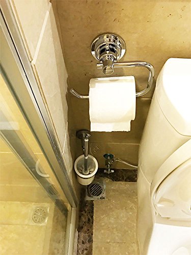 BOPai Modern Vacuum Suction Cup Toilet Paper Holder | Repositionable & Powerful Vacuum Suction