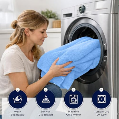 DAN River 2 Pack Bath Sheets Extra Large 35x70, Large Bath Towels for Adults, XL Oversized Heavy Duty Towel Set, 600 GSM 100% Ring Spun Cotton, Soft Quick Dry, Medium Blue - color: Medium Blue, size: Bath Sheet 35x70" (PK 2)