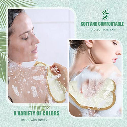 Tatuo 10 Count Exfoliating Wash Cloths for Body and Face Facial Bath Scrub Soft Weave Loofah Towel Exfoliate Bath Towel Remove Dead Skin Wash Cloth for Women Man (Khaki Edge) - color: Khaki Edge