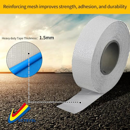Reflective Pavement Marking Tape Slip-Resistant and Durable, Heavy-Duty Rubber Base for Outdoor Applications, Perfect for Driveways, Walkways, and Parking Areas (White, 2 Inch X 36 Feet) - size: 2 Inch X 36 Feet