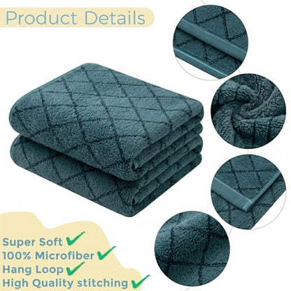 2-Pack Microfiber Bath Towels (27x54 Inches) - Ultra Soft & Quick Dry, 3X Absorbency, Lightweight for Gym, Yoga, Travel & Spa - Perfect for Home, Fitness & Post-Workout