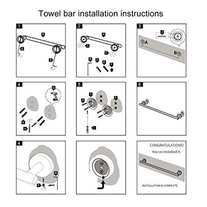 GERZWY 18-Inch Bathroom Single Towel Bar Stainless Steel Bath Towel Rack Contemporary Style Wall Mount, Polished Finish AG1101C45-JG - color: Chrome, size: 18 Inch (Pack of 1)