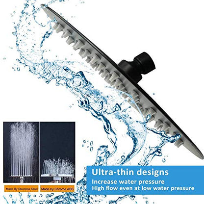 NearMoon Rain Shower Head, Ultra-Thin Design-Pressure Boosting, Awesome Some Experience, High Flow Stainless Steel Rainfall Head (10 Inch, Matte Black) - color: Matte Black, size: 10 Inch