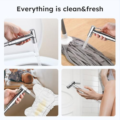 Arofa Handheld Bidet Sprayer, Bidet Attachment for Toilet, Chrome | Adjustabel Water Pressure, Leak-Free Hose, Fits Two-Piece Toilets, Feminine/Baby/Pet Wash, Cloth Diaper Rinse, Easy Install - color: Chrome, size: 1 Pack