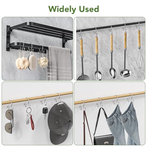 Shower Curtain Hooks, Simple Shower Curtain Rings, Sturdy Shower Curtain Hangers, Double Hook Shower Curtain Hooks, Smooth Gliding Metal Shower Hooks for Shower Curtain (Chrome, 24 Pack) - color: Chrome, size: 24 Pack