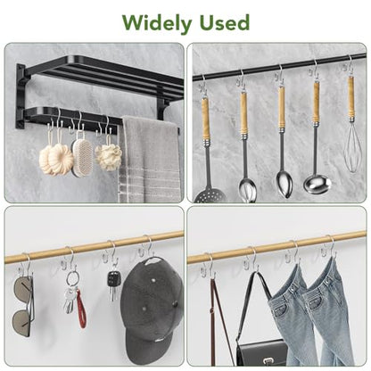 Shower Curtain Hooks, Simple Shower Curtain Rings, Sturdy Shower Curtain Hangers, Double Hook Shower Curtain Hooks, Smooth Gliding Metal Shower Hooks for Shower Curtain (Chrome, 24 Pack) - color: Chrome, size: 24 Pack