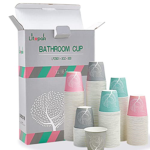 LITOPAK 300 Pack 3 oz Paper Cups, Colorful Disposable Mouthwash Cups 3 oz | Small Paper bathroom cups, 3 ounce paper cups, medicine, mouthwash, snacks, bath rinsing, paint mixing, and more - style: 300pack Colour mixture
