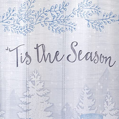 Avanti Linens - Shower Set, Fabric Shower Curtain with Matching 12pc Hooks, Holiday Bathroom Decor (Frosty Friends Collection) - size: 72"W x 72"L (Pack of 1)