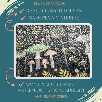 Handmade NON SLIP BATHTUB STICKERS, 28 PCS Enchanted Forest, Alternative to Bath Mat, Waterproof Adhesives, Anti Slip Shower Stickers, Tubs, Stairs - Safety Tub Non Slip Stickers
