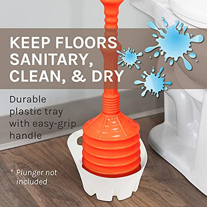 JS Jackson Supplies Universal White Plastic Drip Tray for Toilet Plunger - color: White