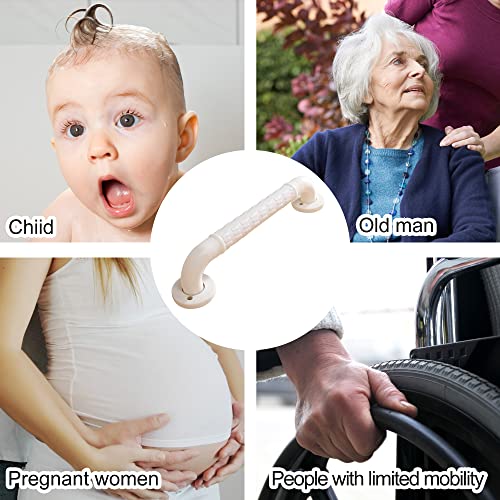 Handicap Grab Bars for Shower ，Elderly Wall Mount bathro Safety ， Handle Bath Grab Anti Slip Grip Heavy Duty （White11.8in） - size: 11.8*1.4in