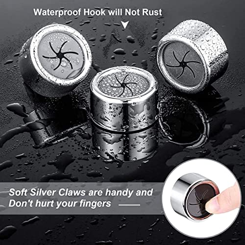 Generic 6 Round Chrome ABS & Chrome (95%, 5%) Towel Hooks, Modern Style, Silver Grey, Wall Mount, 25 Pounds Max Weight, Kitchen, Bathroom, Cabinet, Garage, Hand, Shower, Outdoor