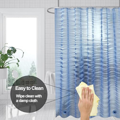 Plastic Shower Liner - Premium EVA 4G Shower Curtain Liner with Rustproof Grommets and 3 Weighted Magnets, Waterproof Shower Curtains for Bathroom (Ripple) - color: Ripple, size: 71"W x 71"L (Pack of 1)