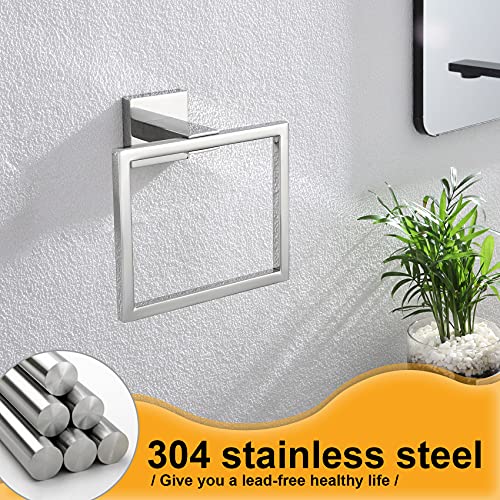 KOKOSIRI Bathroom Towel Holder Bath Towel Ring Towel Hanger Towel Rack Wall Mounted Stainless Steel Mordern Style, Polished Chrome, B3004CH - color: Polished Chrome, size: 1 Pack