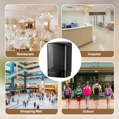 Hushee 4 Pcs Plastic Wall Mounted Soap Dispenser Commercial Manual Soap Containers Wall Dispenser for Kitchen Shower Hotel Liquid Shampoo Gel Chamber (33.8 oz 1000 ml,All Black) - color: All Black, size: 33.8 oz 1000 ml
