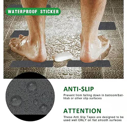 Non Slip Bathtub Strips 18 PCS Larger Adhesive Anti Slip Shower Stickers for Bath Tub, Bathroom, Stairs with Premium Scraper - color: Grey