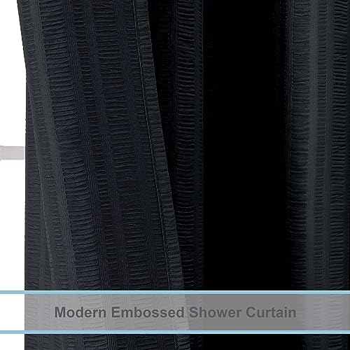 Aiyufeng Moga Fabric Black Shower Curtain 36 x 72 Inches Bath Stall Size, Hotel Quality, Washable, Black Spa Bathroom Curtains, 36x72 - color: Black, size: 36"W x 72"L (Pack of 1)