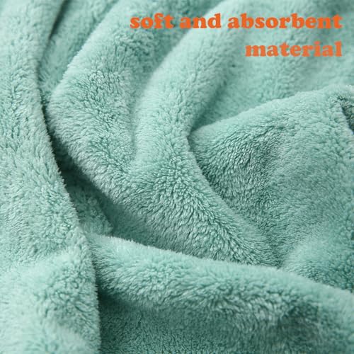 M-bestl 2 Pack Microfiber Hair Towel Wrap,Hair Drying Towel with Button, Hair Towel Turban,Head Towel to Dry Hair Quickly (Green&Green) - color: Green&green