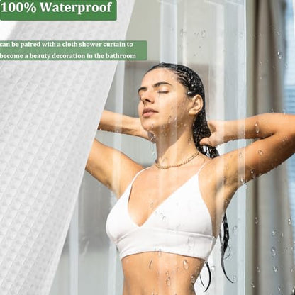 76 Inch Shower Curtain Liner with 6 Magnets & 6 Magnetic Curtain Clips, Heavy Duty Weighted Extra Long Clear Vinyl Shower Liner 72 x 76 for Bathroom - color: 8g-clear, size: 72"W x 76"L (Pack of 1)