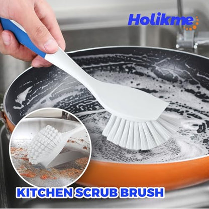 Holikme Dish Brush Cleaning Brush Set for Cleaning Groove Gap,Blue | Dish Brush Set Cleaning Brush Set, Scouring Pad for Cleaning, Groove Gap Brushes for Pot, Pan, Abrasive Wheel Brushes - color: Azul