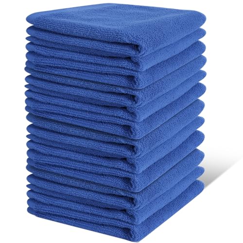 Washcloths Set, 12-Pack Cotton Wash Cloths, 12x12 Inch Blue | Highly Absorbent and Soft Feel Fingertip Towels, Machine Washable Washcloths for Bathroom, Gym, Hotel, Spa and Kitchen - color: Blue 12 Pack