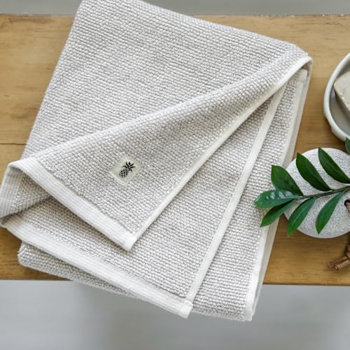 Cariloha Two-Tone Bath Towel - Bamboo Viscose - Coastal Gray - 30" x 56" | Plush, Quick Dry Towel with Turkish Cotton, Odor Resistant, Highly Absorbent Large Bathroom Towels, Luxury Hotel Bath Towel - color: Coastal Gray