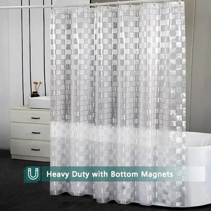Shower Curtain Liner, 100% Waterproof Peva Shower Curtains with 3 Duty Heavy Bottom Magnets and 12 Rust Proof Grommets, 72x72 Weighted Shower Liner for Shower Stall, Bathtubs - color: 3d Square