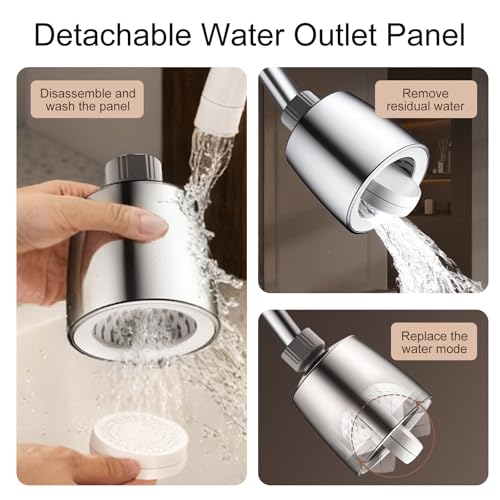 2-Mode High Pressure Shower Head - High Flow Fixed Showerheads (2.8 Inch Chrome) - Easy Clean Adjustable Replacement for Your Bathroom Shower Heads - Anti-Clogging Design