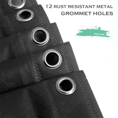 Black Plastic Shower Curtain Liner, 72x72 Inch Thin Lightweight Black Plastic Bathroom Shower Showroom Inner Curtain with Rustproof Metal Grommet Holes and Weighted Magnets - color: B03-black, size: 72"W x 72"L (Pack of 1)