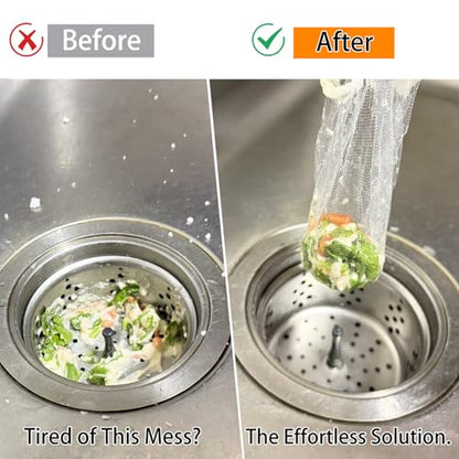 400 Pack Disposable Drain Covers for Sourdough, Ultra-Fine Mesh Sink Strainer Bags, Sourdough Drain Catcher Nets for Kitchen Sink, Food Scraps, Hair & Coffee Grounds