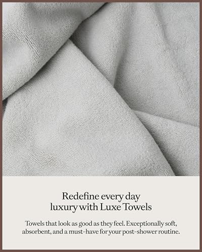Cozy Earth Complete Luxe Bath Bundle - 60% Cotton 40% Viscose from Bamboo - Quick Dry & Plush Cotton Bath Towel Set - 4 Washcloths, 2 Hand Towels, 2 Bath Towels, 2 Bath Sheets - Light Grey - color: Light Grey