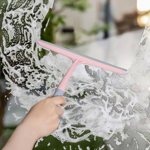 Window Wiper - Shower Squeegee, Window Screen Brush, Streak-Free Cleaning Blade, Multi-Use Silicone Scraper | Bathroom Wall, Glass Mirror, Car, Aquarium, Home WindowCleaning Accessory Tool Organizer
