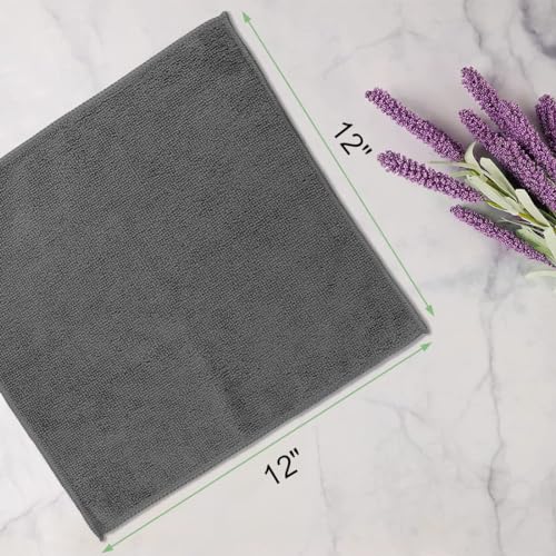Washcloths Bulk 200 Pack Face Towels, Highly Soft Wash Cloths | Hand Towels, Fast Drying Multi-Purpose Microfiber Cleansing Cloths for Bathroom, Hotel, Spa, and Salon Grey (12" x 12") - color: Grey