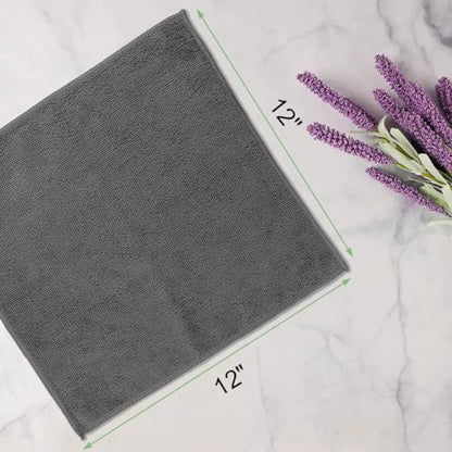 Washcloths Bulk 200 Pack Face Towels, Highly Soft Wash Cloths | Hand Towels, Fast Drying Multi-Purpose Microfiber Cleansing Cloths for Bathroom, Hotel, Spa, and Salon Grey (12" x 12") - color: Grey