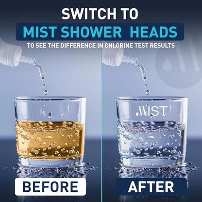 Mist Shower Filter Head for Hard Water Improves Skin, Hair, and Nails - 5 Modes High Output Filtered Shower Head with Filter Softens Water and Removes Chlorine and Heavy Metals, Chrome - style: 5-mode