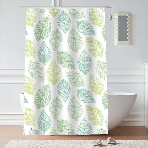Plastic Shower Liner - Premium PEVA 4G Shower Curtain Liner with Rustproof Grommets and 3 Weighted Magnets, Waterproof Shower Curtain for Bathroom… (Tricolor Leaf, 72”*72”) - color: Tricolor Leaf, size: 72”*72”