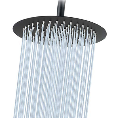 NearMoon Rain Shower Head, Ultra-Thin Design-Pressure Boosting, Awesome Some Experience, High Flow Stainless Steel Rainfall Head (10 Inch, Matte Black) - color: Matte Black, size: 10 Inch